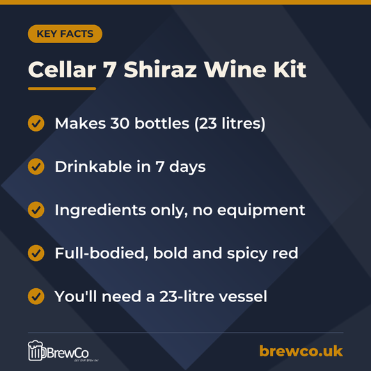 Cellar 7 Shiraz Wine Kit – key facts