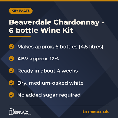 Beaverdale Chardonnay - 6 bottle Wine Kit – key facts