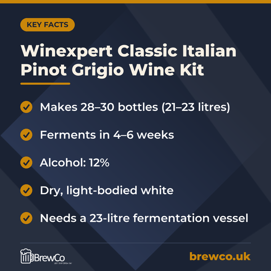 Winexpert Classic Italian Pinot Grigio Wine Kit – key facts