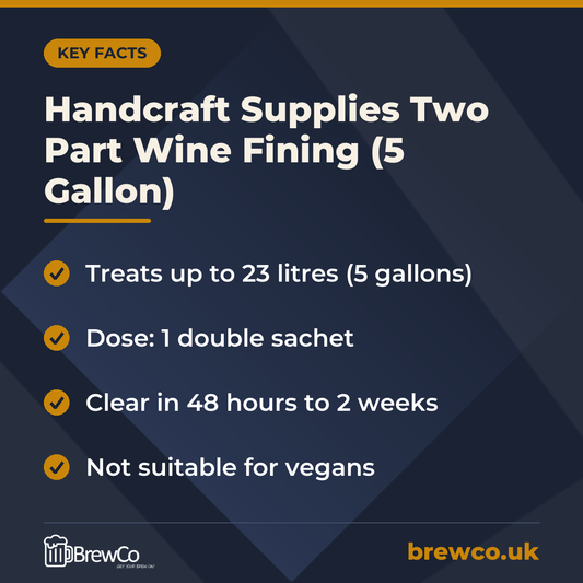 Handcraft Supplies Two Part Wine Fining (5 Gallon) – key facts