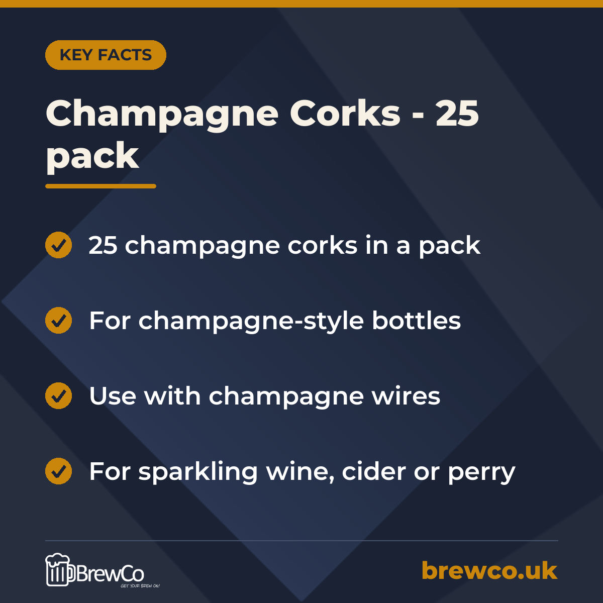 Champagne Corks - 25 pack – key facts
