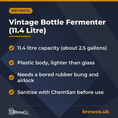 Vintage Bottle Fermenter (11.4 Litre) – key facts