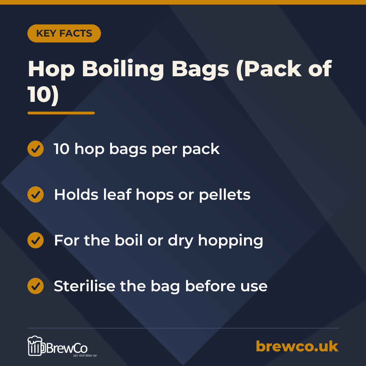 Hop Boiling Bags (Pack of 10) – key facts