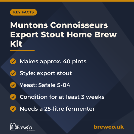 Muntons Connoisseurs Export Stout Home Brew Kit – key facts