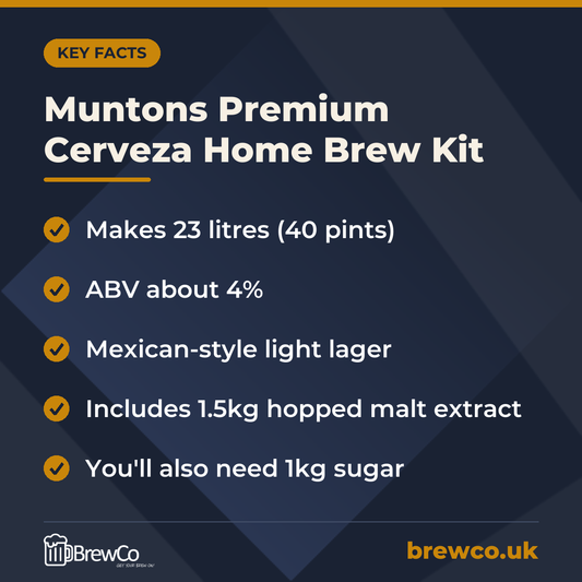 Muntons Premium Cerveza Home Brew Kit – key facts