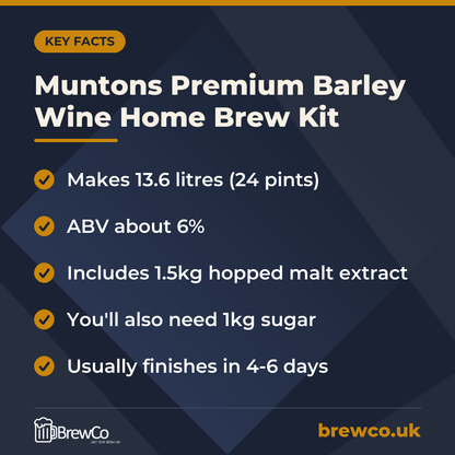 Muntons Premium Barley Wine Home Brew Kit – key facts