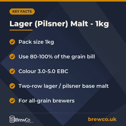 Lager (Pilsner) Malt - 1kg – key facts
