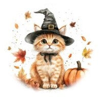 Familiar's Firewater personalised Halloween bottle label - witch cat design