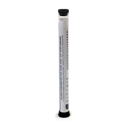 Wine and beer hydrometer in its protective tube - included in the Muntons Connoisseurs Beer Making Starter Kit