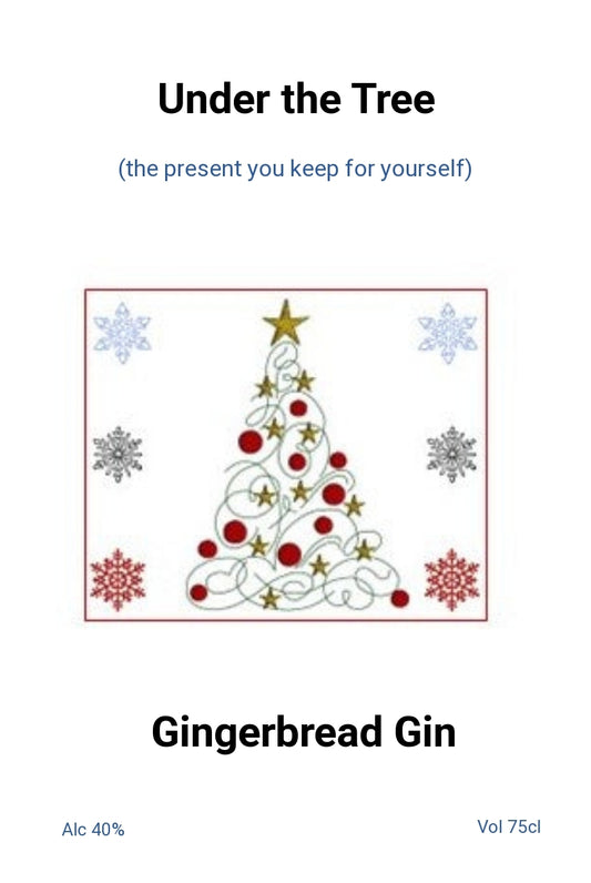 Christmas Tree personalised Christmas bottle label - finished example