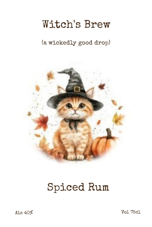 Halloween personalised bottle label example - Witch's Brew