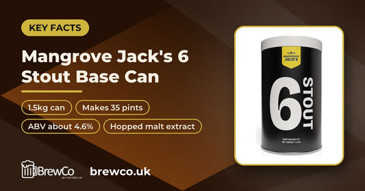 Mangrove Jack's 6 Stout Base Can 1.5kg | Make Your Own Beer Kit key facts