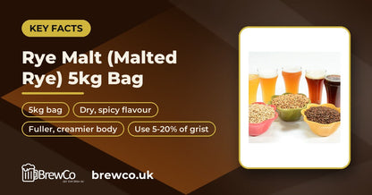 Rye Malt (Malted Rye) – 5kg Bag key facts