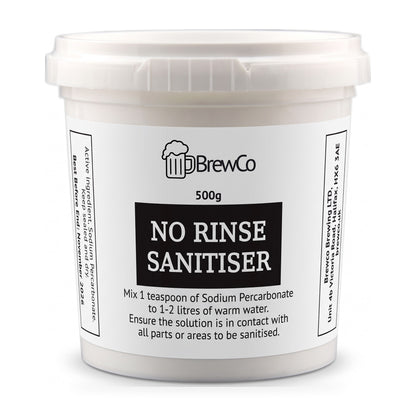 Brewco No Rinse Sanitiser 500g tub - included in the SG Wines Gold 30 Bottle Wine Making Starter Kit
