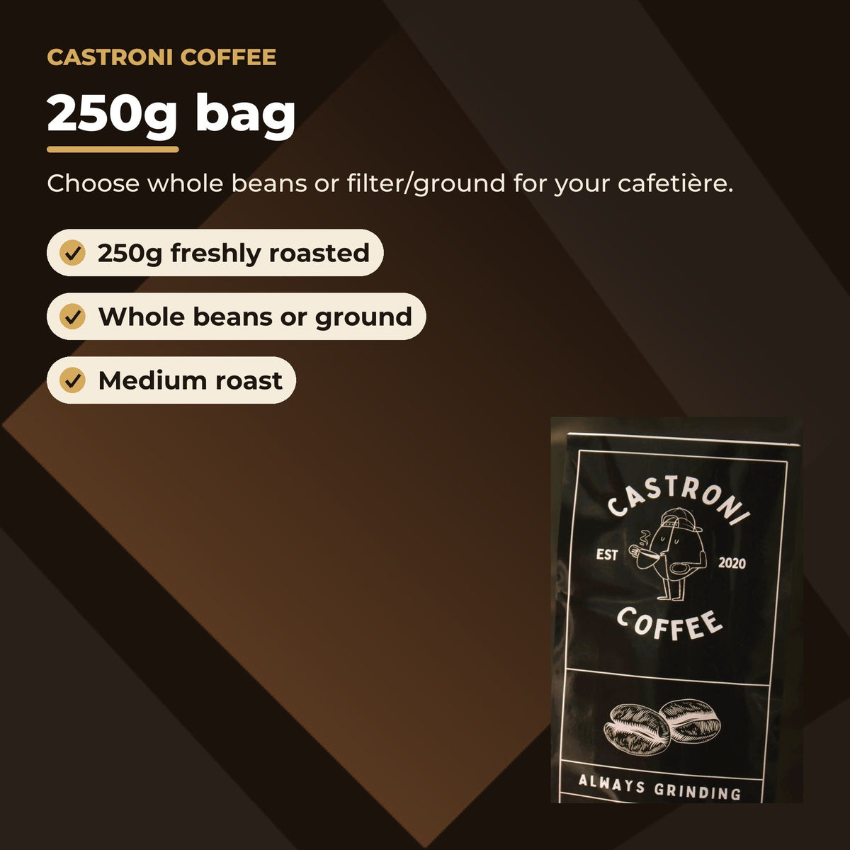 Castroni House Blend 250g - whole beans or ground