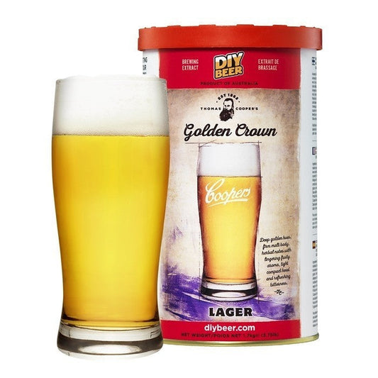 Thomas Coopers Golden Crown Lager (1.7kg) Home Brew Kit – main product photo