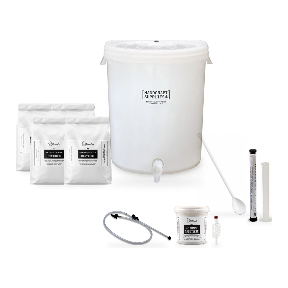 What's in the box: SG Wines Gold 30 Bottle Wine Making Starter Kit equipment with brewing sugar