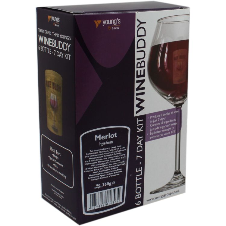 WineBuddy 6 Bottle Merlot Wine Kit