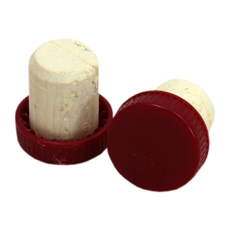 Plastic Top Flanged Corks Red