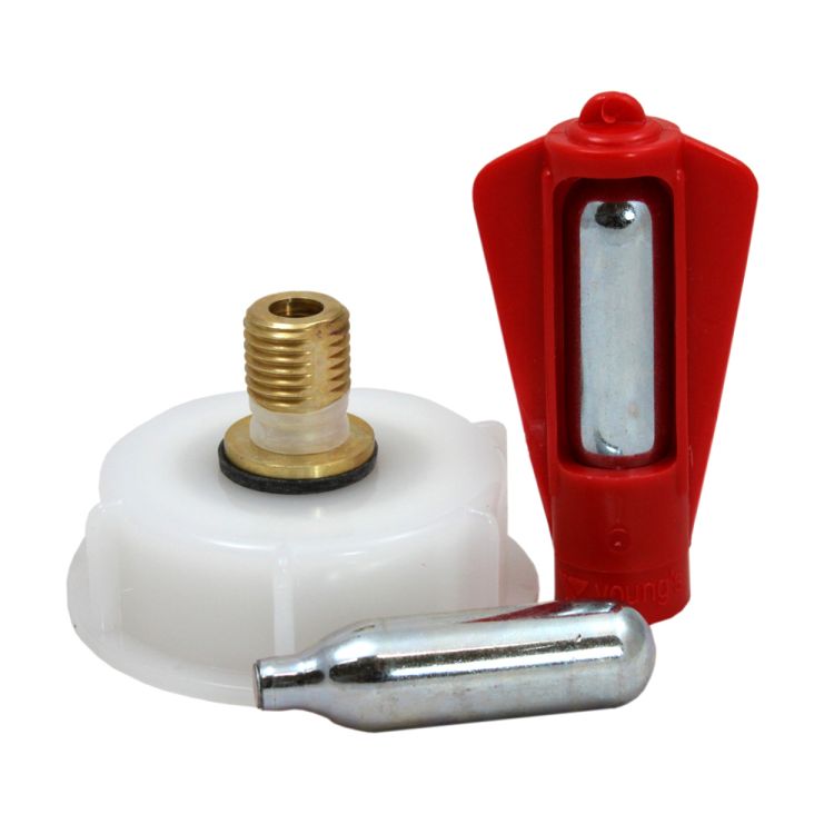 CO2 Injector System 2" - Cap / Valve and 2 x 8 grm Bulb