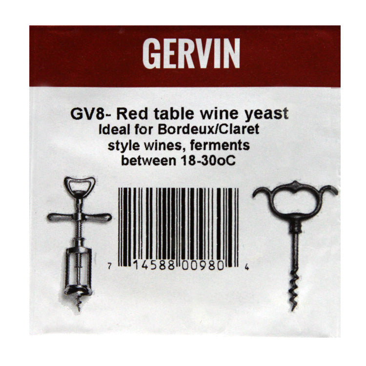 Gervin - GV8 - Red Table Wine Yeast